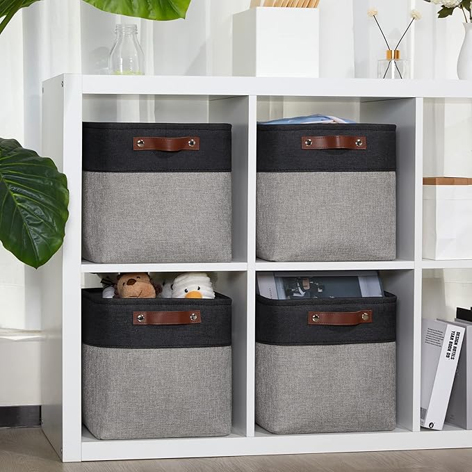 DULLEMELO 11x11 Cube Storage Bins for Cube organizer, Foldable Cube Storage Bins Baskets for Organizing Home Office Closet Shelves Toy Nursery,Fabric Cube Baskets Bin for Home organization-Ruum Studio Home