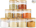 Glass Jars with Bamboo Lids (16oz in 9 Pack), Food Jars and Canisters Sets with lids, Food Storage Jars with Airtight Lids, Glass Pantry Jars-Ruum Studio Home