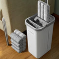 JOYMOOP Mop and Bucket with Wringer Set, Hands Free Flat Floor Mop and Bucket, with 8 Washable Microfiber Pads, Wet and Dry Use, Floor Cleaning System-Ruum Studio Home