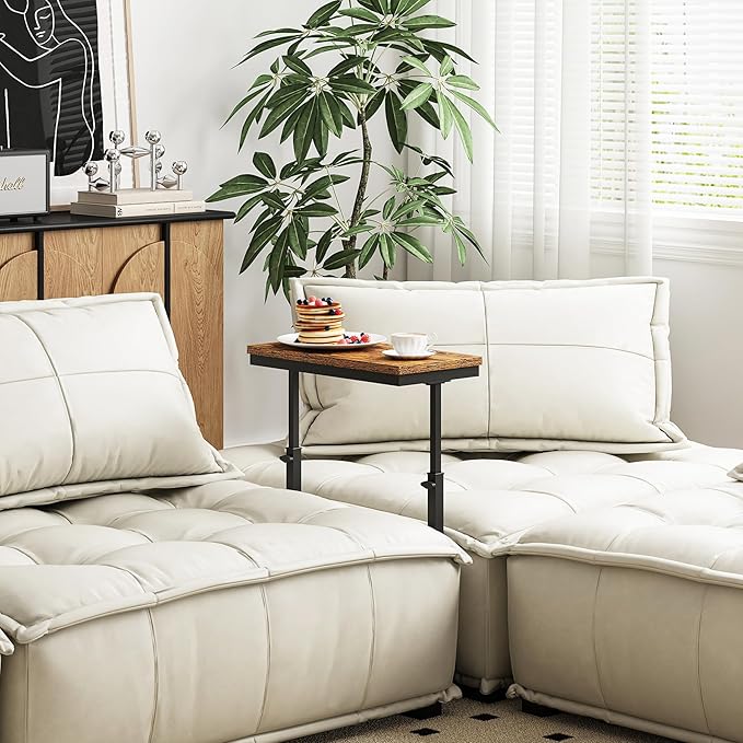 TUTOTAK End Table, Side Table, Tall Couch Table, Sofa Table, Living Room, Bedroom, Brown TB01BB0832-Ruum Studio Home