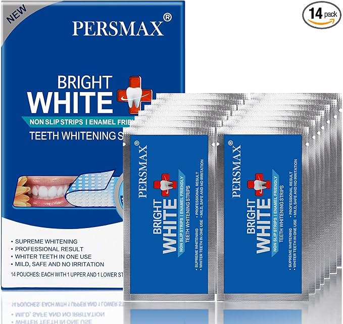 Teeth Whitening Strips for Teeth Sensitive, Non-Slip Enamel-Safe Strips, Professional and Safe Teeth whitening Strips, for Smoking/Coffee/Soda/Wine Stain, 14 Treatments 28 Strips (Mint)-Ruum Studio Home