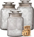 Le'raze Food Storage Containers with Airtight Lids - Retro Design - Pantry Organization, Glass Canisters Storage for Cookies, Tea, Sugar, Candy Jars, Sugar Packet, Set of 3-Ruum Studio Home