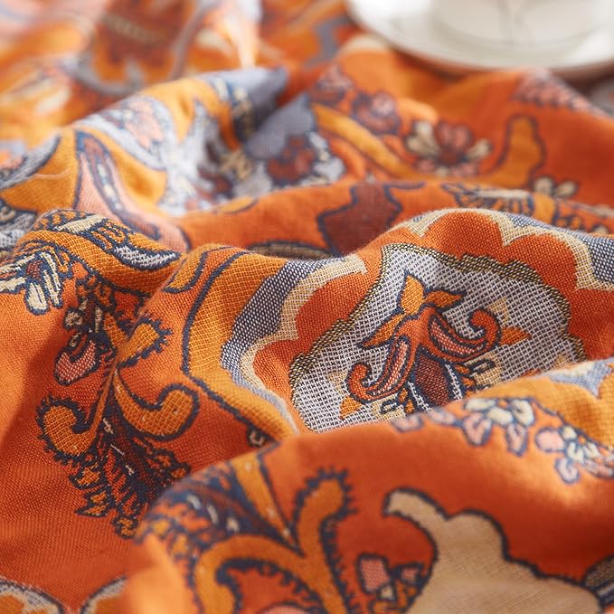 Boho Throw Blanket for Couch Sofa Bed, 100% Cotton Woven Quilt with Tassel 60”x80”, Super Soft Muslin Blanket with Oriental Universe Printed, Decorative Reversible Bed Blanket/Cover for All Seasons-Ruum Studio Home
