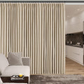 Full Blackout Privacy Curtains, 240 Inch Extra Wide Linen Blend Drapes, Pinch Pleat Window Drapery for Room Divider Storage/Space Room Separation, 1 Panel, W 240" x L 108", Sand Beige-Ruum Studio Home