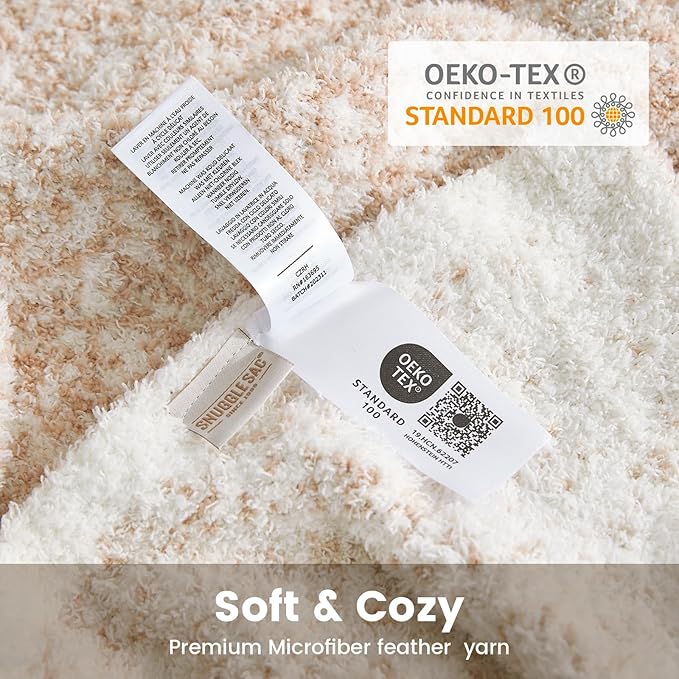 Snuggle Sac Buttery Beige Blanket Twin Size for Bed and Sofa, Reversible Super Soft Blankets Warm Cozy Knit Fuzzy Plush Blankets for Couch, Picnic, Ombre Beige, 60x80 inches-Ruum Studio Home