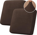 H.VERSAILTEX Velvet Stretch Couch Cushion Cover Plush Cushion Slipcover for Chair Loveseat Sofa Cushion Furniture Protector Seat Cushion Sofa Cover (2 Piece Large Sofa Cushion Covers, Brown Striped)-Ruum Studio Home