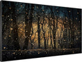 SIGNWIN 46"x72" Extra Large Framed Wall Art Magical Firefly Night Forest, Enchanted Woodland Scene for Home Living Room Bedroom Decor (Frame Assembly Required)-Ruum Studio Home