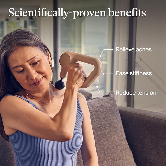 TheraGun Relief by Therabody - Easy-to-Use, Comfortable & Light Handheld Percussion Massage Gun for Everyday Pain Relief Massage Therapy in Neck, Back, Leg, Shoulder and Body (Sand)-Ruum Studio Home