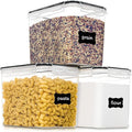 Medium Food Storage Containers with Lids Airtight 3.6L /121.7Oz, for Flour, Sugar, Baking Supply, 3PCS BPA Free Plastic Canisters for Kitchen Pantry Organization-Ruum Studio Home