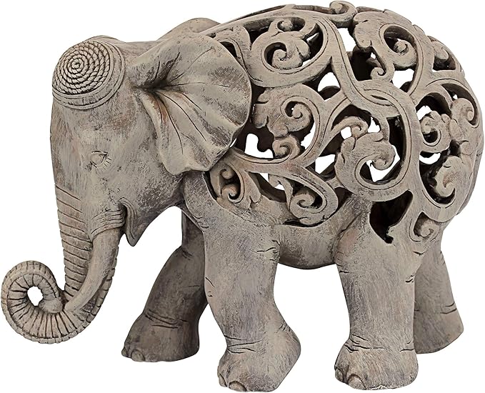 Design Toscano Anjan the Elephant Jali Sculpture-Ruum Studio Home