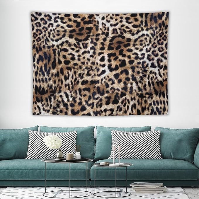 HZOHNAGO Leopard Print Tapestry Nature Wildlife Vintage Cheetah Fur Spot Animal Skin Wild Animals Spots Printed Wall Tapestry Painting Wall Hanging for Bedroom Living Room Dorm 80" W x 60" H-Ruum Studio Home