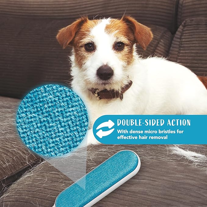 Lint Brush and Pet Hair Remover for Laundry, Clothes, Couches, Car Seats, Furniture and Fabric. Reusable Dog and Cat Fur Wizard Hair Removal Brush. ALLISTAR (Sky Blue)-Ruum Studio Home