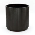 Amazon Basics Fluted Ceramic Round Planter, 10-inch, Black-Ruum Studio Home