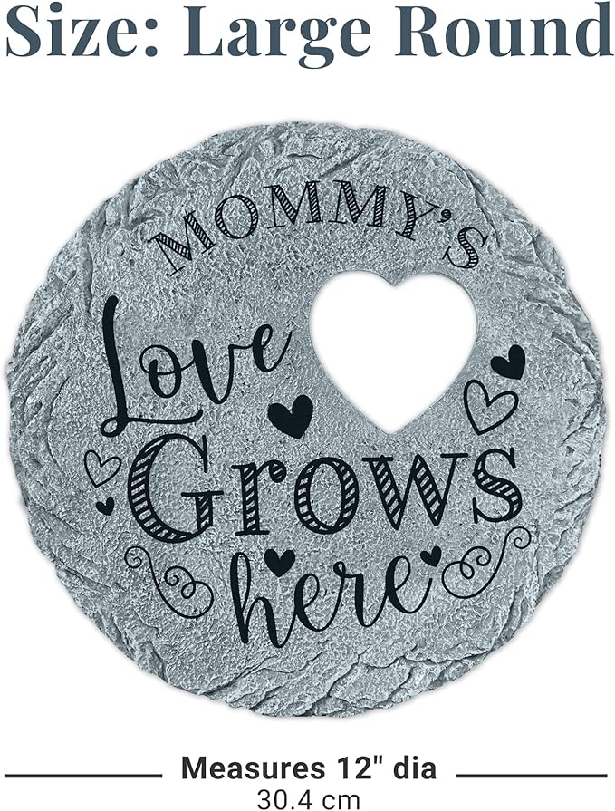 Let's Make Memories Personalized Garden Stone - Resin - Custom Garden Décor - Heart Stepping Stone - for Dad - for Father's Day-Ruum Studio Home
