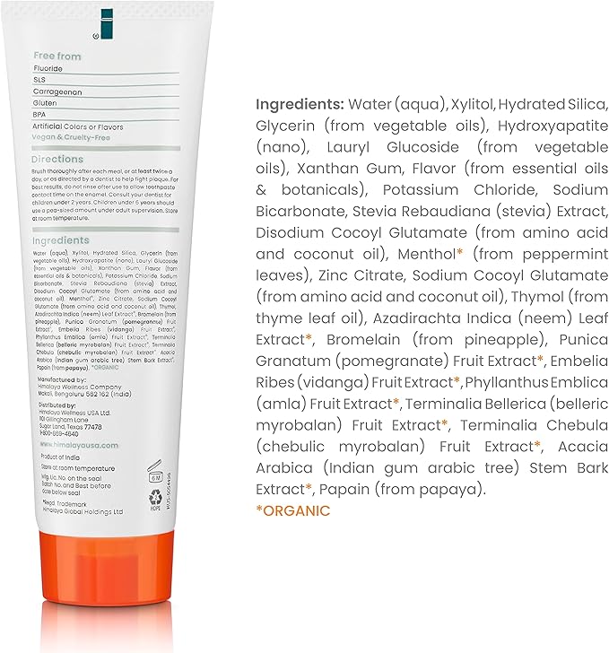 Himalaya Botanique Whitening + Hydroxyapatite Toothpaste for Whiter Teeth & Fresher Breath with Hydroxyapatite Support & Mint Flavor, Fluoride-Free, SLS Free, & Vegan, 4.0 oz (113g)…-Ruum Studio Home