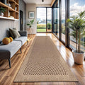 CAMILSON Indoor and Outdoor Runner Rug Natural Sisal Boho Woven Design Easy-Cleaning Non Shedding Fiber Living Room Bedroom Garden Patio and Kitchen Washable Outside Carpet Alfombras (2x7)-Ruum Studio Home