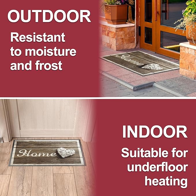 Floor Mat - for Indoor and Outdoor Use - Doormat - Non-Slip - Front Door Shoe Scraper - Size: 17x29-Ruum Studio Home