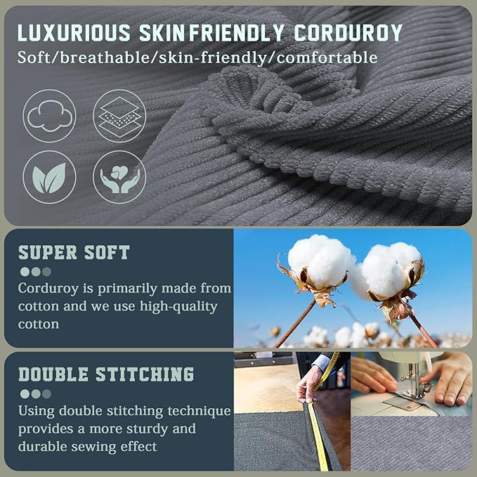 jela Foldable Sofa Bed Large Soft Foam Convertible Sleeper Chair Luxury Corduroy Fabric Fold Out Chair Bed Floor Couch with Back Support Floor Sofa for Living Room Bedroom (83"x33",Darkgrey)-Ruum Studio Home