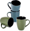 Ceramic Mugs 12oz,Large Ceramic Coffee Cups for Men, Women, Dad, Mom, Modern Coffee Mugs With Handle For Tea,Latte,Cappuccino,Cocoa. (green and blue 4pack)-Ruum Studio Home