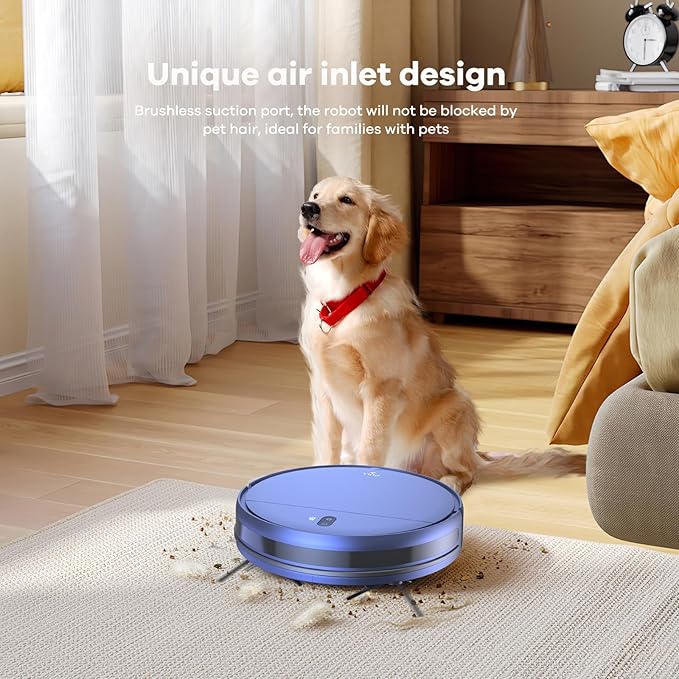 ZCWA Robot Vacuum and Mop Combo,2.4GHz WiFi Link Vacuum Robot,4 Cleaning Mode Robotic Vacuums Cleaner,APP/Remote Aspiradora Robot,Self-Charging Robot Vacuum for Pet Hair,Stains,Carpets,Corner-Ruum Studio Home