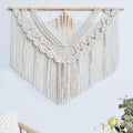 Achart Macrame Wall Hanging Large- Boho Wall Decor- large wall art- Wall Decor Living Room- Macrame Tapestry Boho Decor for Bedroom (Leaf &Wood Bead)-Ruum Studio Home