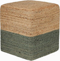 REDEARTH · Cube Pouf Foot Stool Ottoman - Jute Braided Pouffe Poof Accent Sitting Footrest for The Living Room, Bedroom, Nursery, Patio, Lounge & Other Rooms (14.5”x14.5”x16”; Natural Olive)-Ruum Studio Home