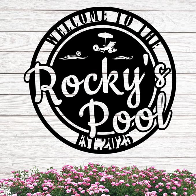 Custom Metal Pool Signs Outdoor - Personalized Funny Pool Rules, Rustic Wall Art for Pool Deck Decor, Outdoor Bar & Backyard Oasis Gift - MADE IN USA-Ruum Studio Home
