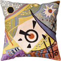 Kandinsky Modern Throw Pillow Cover - Cosmic III | Abstract Pillow | Modern Couch Pillow | Contemporary Pillows | Outdoor Pillow | Mid Century Chair Cushions | Handmade Wool Size 18x18-Ruum Studio Home