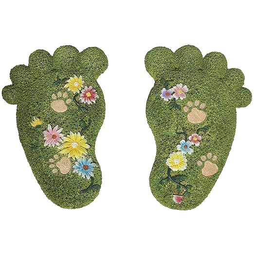 Garden Stepping Stones - Decorative Stones for Patio, Lawn, Stepping Stones Made of Resin (Set of 2)-Ruum Studio Home