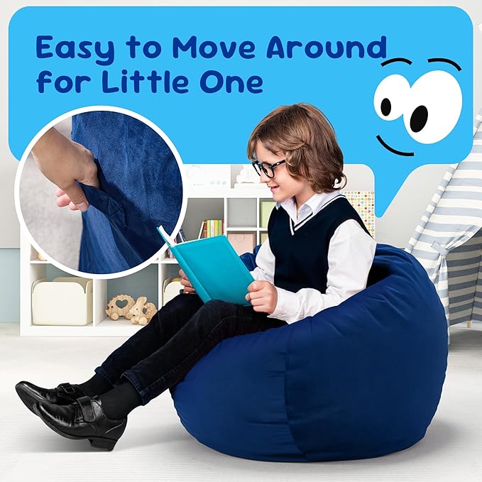 Hobestluk Bean Bag Chairs 2.5FT Bean Bag Chair with Memory Foam Filled & Machine Washable Cover,Beanbag Chair, Small Bean Bag Chairs for Playroom, Living Room, Bedroom-Ruum Studio Home