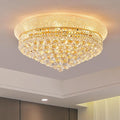 12-Light Crystal Flush Mount Chandelier Ceiling Light Fixture for Living Room Dining Room Bedroom Foyer Entryway Hallway Closet Bathroom (Gold D24)-Ruum Studio Home