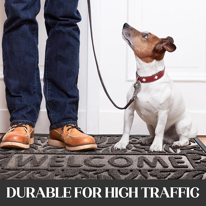 Yimobra Welcome Mat Outdoor, 36x24 Waterproof Door Mat Outside Entrance, All-Weather Non Slip Front Door Mat, Low-Profile Entryway Mat Indoor, Porch and Patio, Brown-Ruum Studio Home