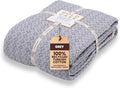 Gold Case Throw Blanket for Bed – 100% Recycled Turkish Cotton Bed Blanket – Decorative Throw Cotton Blankets for Living Room & Bedroom – Woven Twin Blankets - 71x90 - Grey-Ruum Studio Home