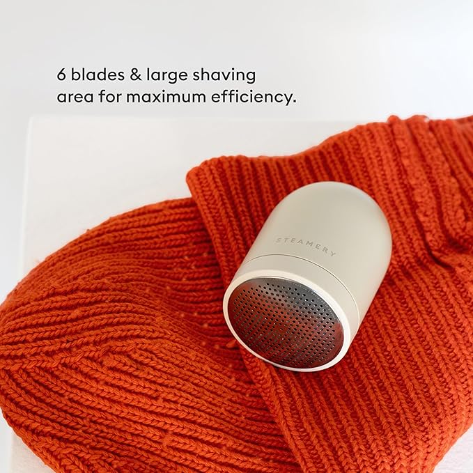 Steamery Fabric Shaver Pilo 2, Removes Lint and Pilling from Clothes and Textiles, Rechargeable Lint Remover with USB, Beige-Ruum Studio Home