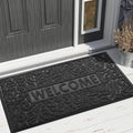 Yimobra Door Mat Indoor Outdoor Entrance, Non Slip Welcome Front Doormats, Heavy Duty Rubber Backing, Stain and Fade Resistant, Low Profile, Easy Clean Patio Garage Floor Mats, 47 x 32, Black-Ruum Studio Home