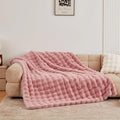 BENVWE Faux Fur Throw Blanket for Couch Bed - Fluffy Soft Thick Bubble Blanket for Living Room Home Decor - Mothers Day Birthday Gifts for Women, Dusty Pink, 63" x 80"-Ruum Studio Home