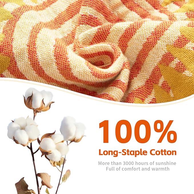 Vintage Throw Blanket Pure Cotton Soft Cozy Breathable Blanket for Couch Reversible Floral Printed Outdoor Throw Blanket Home Decor (60"x80",03-Colorful Art)-Ruum Studio Home