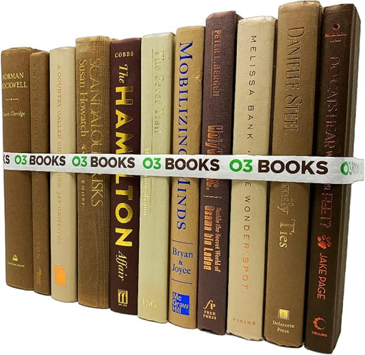 Curated Decorative Books Hardcover Décor Books for Home Décor, Choose Color, Interior Design, Office, Wedding Display, Instant Library, or Staging (One Foot, Brown)-Ruum Studio Home