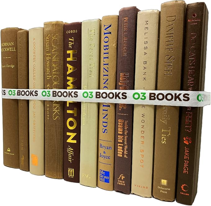 Curated Decorative Books Hardcover Décor Books for Home Décor, Choose Color, Interior Design, Office, Wedding Display, Instant Library, or Staging (Brown, Half Foot)-Ruum Studio Home