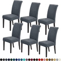 Joccun Chair Covers for Dining Room Set of 6, Dining Chair Slipcovers Stretch Dining Room Chair Covers Seat Protector,Washable Parsons Chair Cover for Home,Hotel,Banquet(Gray,6 Pack)-Ruum Studio Home