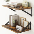 Fun Memories 20 Inch Floating Shelves, Deep Wall Shelves for Kitchen, 20 x 12 Floating Shelf for Living Room, Bedroom, Farmhouse Floating Shelves for Home Decor Storage, Rustic Brown, Set of 2-Ruum Studio Home