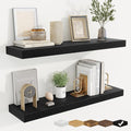fuqing Floating Shelves for Wall, Bathroom Shelf Wall Mounted for Storage, Shelves with Invisible Bracket for Bedroom, Kitchen, Living Room, Farmhouse Small Book Shelf, 30 Inch Set of 2, Black-Ruum Studio Home
