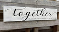 Farmhouse Bedroom Wall Art, Together is Our Favorite Place to Be,Rustic Wood Wall Hanging Quotes Master Bedroom Signs Family Plaque Home Decor for Wedding Decorations (Together) 4x16 Inch-Ruum Studio Home