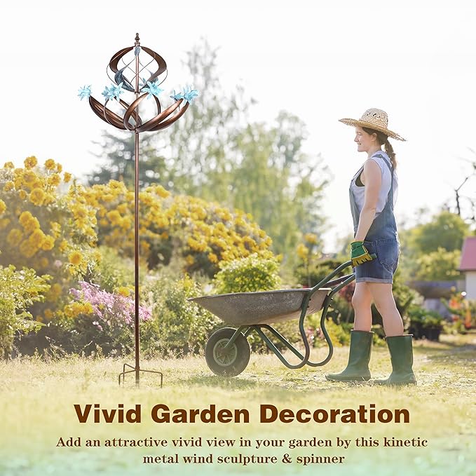 Wind Spinners Outdoor Metal - 86" Height Extra Large Kinetic Wind Spinner Sculpture for Yard and Garden, Ideal Gifts for Birthday, Anniversary and Housewarming-Ruum Studio Home