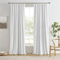 RAIN CITY Snow White Large Curtains 70 x 96 inch for Living Room Sliding Door 2 Panel Sets Back Tab Room Divider Pleated Linen Track Drapes for Bedroom Dining Room Farm House Cottage 8 Feet Long-Ruum Studio Home