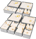 DIMJ Drawer Organizer Clothes 12 Pack - Foldable Baby Organizers and Storage & Dresser Organizer for Bedroom, Closet - Nursery Organization Dresser Dividers for underwear, Sock,Bra, Belt, Tie, Gray-Ruum Studio Home