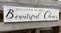 Welcome to Our Beautiful Chaos Sign, Farmhouse Wood Sign, Home and Living Room Decor Housewarming Gift Spring Home Decor (Beautiful Chaos) 6x16 Inch-Ruum Studio Home