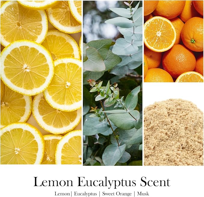 Scented Candles for Home - Lemon Eucalyptus Candle | Aromatherapy Candle Gift for Women & Men, Soy Candles for Home Scented - 7oz, Soy Wax-Ruum Studio Home