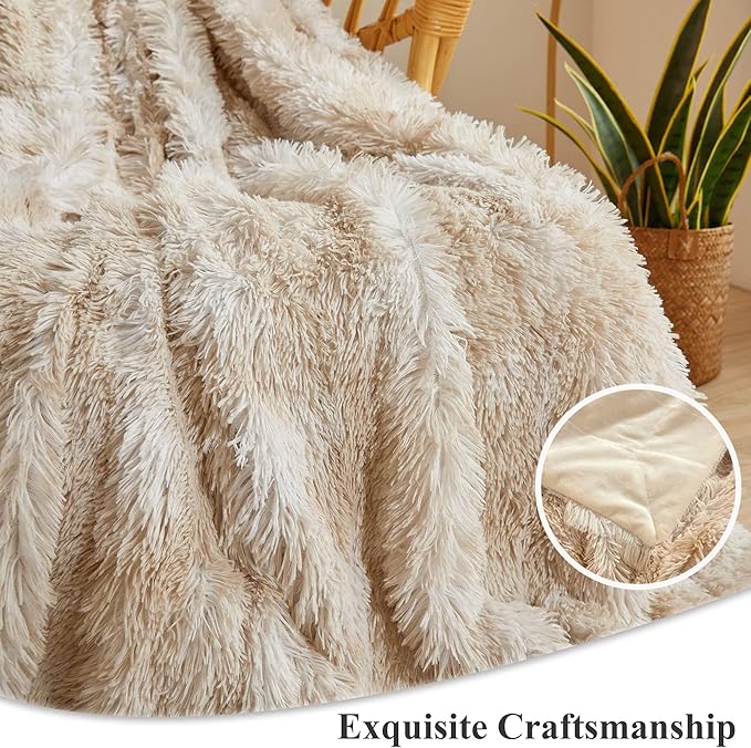 XeGe Tie Dye Plush Faux Fur Throw Blanket,Cream Soft 50x60 Shaggy Furry Blanket Throw, Fluffy Microfiber Velvet Couch Blanket, Comfy Ombre Fuzzy Lap Blanket for Bedroom Living Room Car Tie Dye Cream-Ruum Studio Home