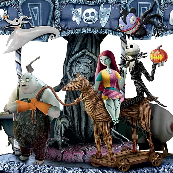 Tim Burton's The Nightmare Before Christmas Rotating Musical Carousel Sculpture: Lights Up-Ruum Studio Home